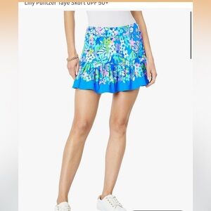 Lilly Pulitzer Blue Floral Mini Skirt